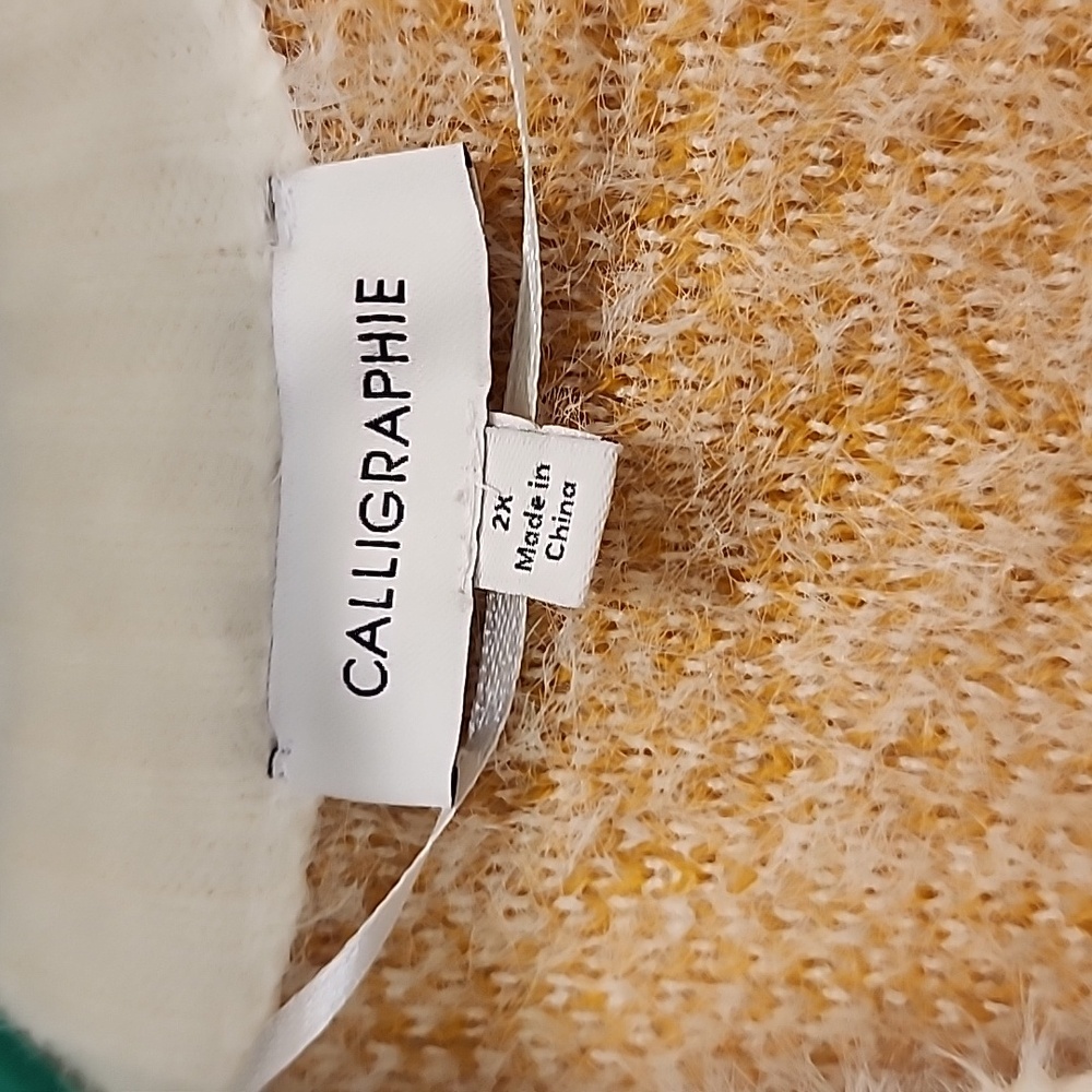 NEW Calligraphie gold ombre dolman sleeve ruffle edge sweater - Picture 3 of 8